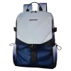 Blue and white gradient simple and fashionable backpack, lightweight and large-capacity student commuting style Item Picture